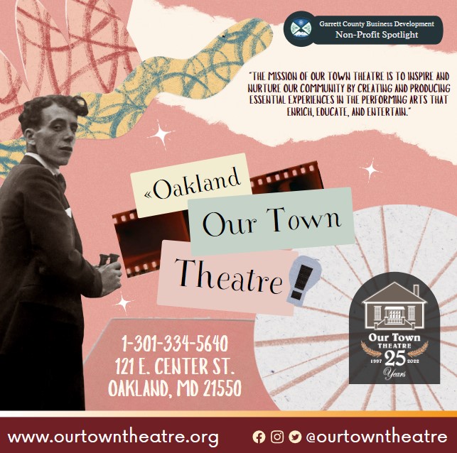 Business Spotlight 
Our Town Theatre 
Todays Non-Profit Spotlight 📣 is on Our Town Theater! 
Follow us to see more daily Garrett County Business Spotlights!
If you are interested in having your business featured contact Connor Norman at cnorman@garrettcounty.org.
